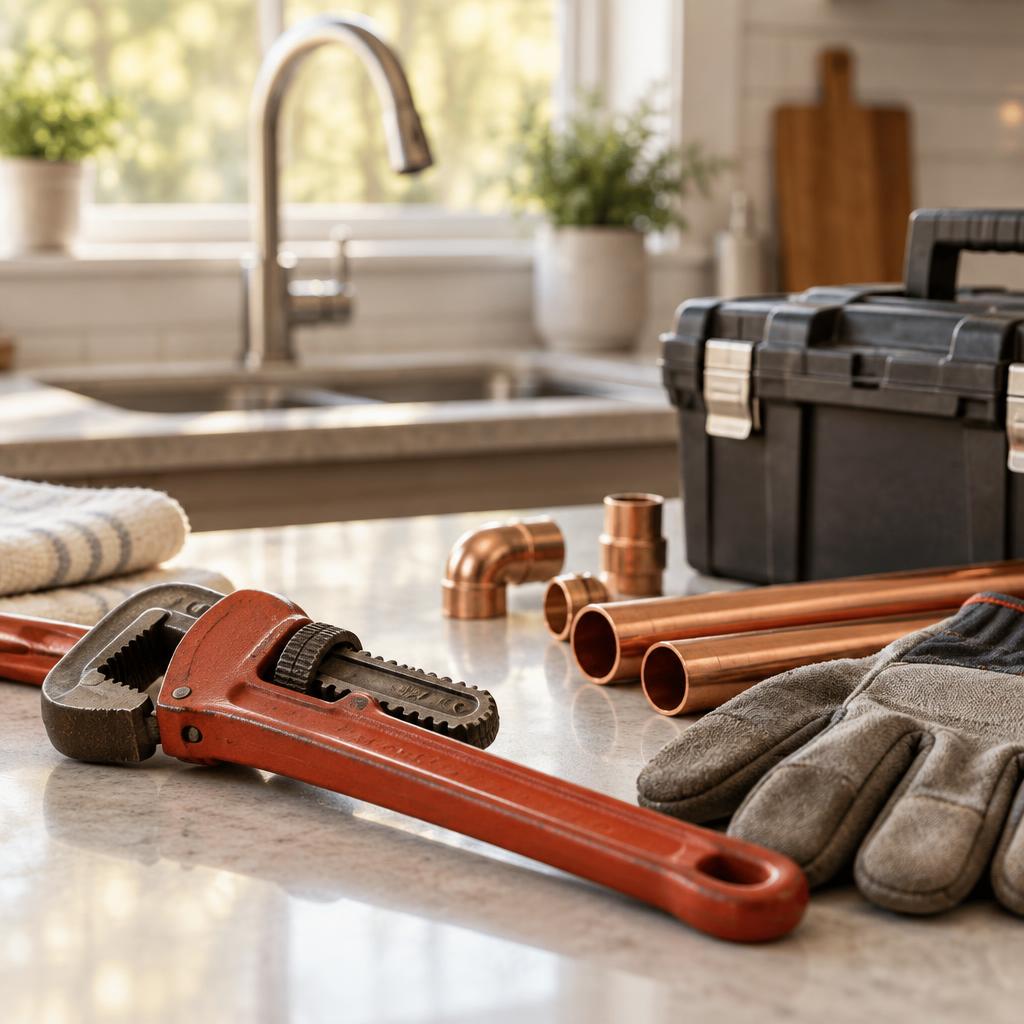Home services plumbing tools